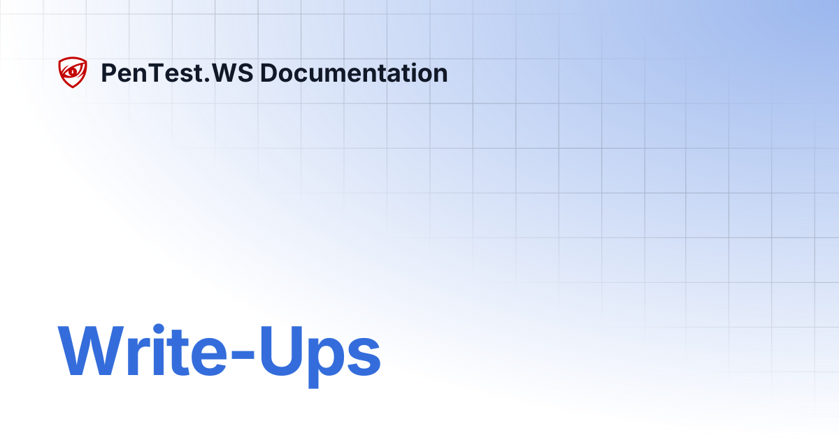 Write-Ups | PenTest.WS Documentation
